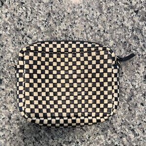 Clare V Black and Cream Checkered Mini Sac